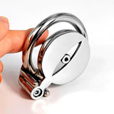 Stainless Steel Flat Chastity Cage side | 3d-chastity