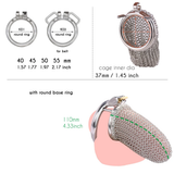 Chainmail Stainless Steel Mesh Chastity Cage - 4.33" side | 3d-chastity