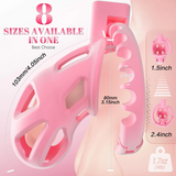 Chastity Cage with 8 Adjustable Cock Ring lock and ring | 3d-chastity