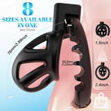 Chastity Cage with 8 Adjustable Cock Ring comparison | 3d-chastity