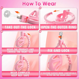 Chastity Cage with 8 Adjustable Cock Ring full kit | 3d-chastity