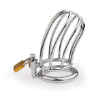 Small Classic Banana Chastity Cage lock and ring | 3d-chastity
