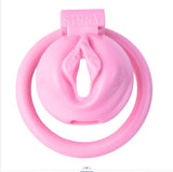 Clit Chastity Cage Black Pink lock and ring | 3d-chastity