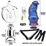 Inverted Chastity Cage - Cock Block Device with Monster Dildo product photo 15 of | 3d-chastity