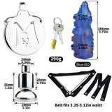 Inverted Chastity Cage - Cock Block Device with Monster Dildo product photo 16 of | 3d-chastity