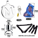 Inverted Chastity Cage - Cock Block Device with Monster Dildo product photo 17 of | 3d-chastity