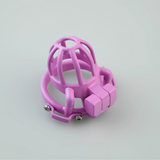 Custom Pink Steel Chastity Cage material finish close | 3d-chastity