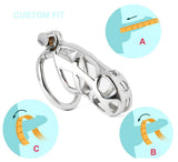 Custom Steel Chastity Cage Mamba material finish close | 3d-chastity