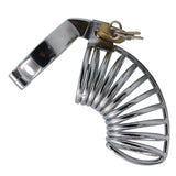 Metal Chastity Cage 4.0 Inch Long lock and ring | 3d-chastity