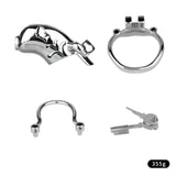 Dolphin Steel Chastity Cage with Anti-ring Removable lock and ring | 3d-chastity