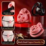 Double Small Chastity Cage Set size and shape | 3d-chastity