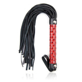 39cm Faux Leather SM Rope Flogger Chastity Cage side | 3d-chastity