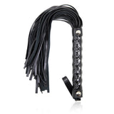 39cm Faux Leather SM Rope Flogger Chastity Cage full kit | 3d-chastity