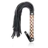 39cm Faux Leather SM Rope Flogger Chastity Cage front | 3d-chastity
