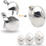 Stainless Steel Egg Shaped Chastity Cage main product | 3d-chastity