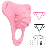 Fantasy Pink Conch Chastity Cage with Belt side | 3d-chastity