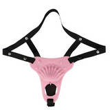 Fantasy Pink Conch Chastity Cage with Belt size and shape | 3d-chastity