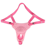 Fantasy Pink Conch Chastity Cage with Belt material finish close | 3d-chastity