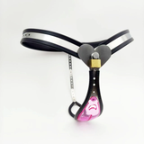 Female Chastity Belt with Pink Transparent Panel wearing | 3d-chastity