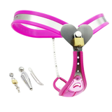 Female Chastity Belt with Pink Transparent Panel lock and ring | 3d-chastity
