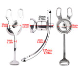 Flat Negative Chastity Cage with Silicone Realistic Dildo wearing | 3d-chastity