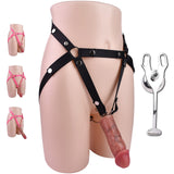 Flat Negative Cock Cage with Silicone Realistic Dildo