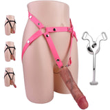 Flat Negative #3233 Penis Cage with Silicone Realistic Dildo