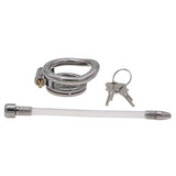 Flat Short Chastity Device with Lock Soft Catheter full kit | 3d-chastity