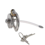 Flat Short Chastity Device with Lock Soft Catheter side | 3d-chastity