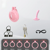 Flat Soft Chastity Cage with 6 Rings lock and ring | 3d-chastity