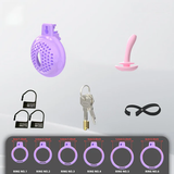 Flat Soft Chastity Cage with 6 Rings size and shape | 3d-chastity