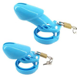 Plastic Chastity Device 3.15 Inch and 3.94 Inch Long Blue