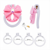 Gem Bowknot Chastity Cage lock and ring | 3d-chastity