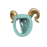 Goat Chastity Cage with Detachable Horns material finish close | 3d-chastity