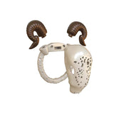 Goat Chastity Cage with Detachable Horns side | 3d-chastity