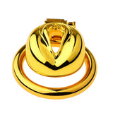 Golden Flat Metal Chastity Device front | 3d-chastity