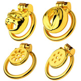 Golden Flat Metal Chastity Device main product | 3d-chastity
