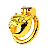 Golden Flat Metal Chastity Device size and shape | 3d-chastity