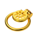 Golden Flat Metal Chastity Device wearing | 3d-chastity