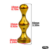 Golden Short Smooth Stainless Steel Cobra Cage with Belt Chastity Cage full kit | 3d-chastity