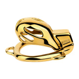 Golden Short Smooth Stainless Steel Mamba Cage with Belt Chastity Cage product photo 13 of | 3d-chastity