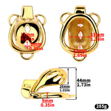 Golden Short Smooth Stainless Steel Mamba Cage with Belt Chastity Cage lock and ring | 3d-chastity