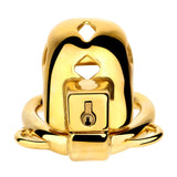 Golden Short Smooth Stainless Steel Cobra Cage with Belt Chastity Cage product photo 11 of | 3d-chastity