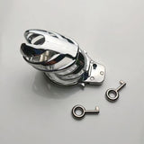 Adjustable Metal Male Chastity Cage with Handcuff Design lock and ring | 3d-chastity
