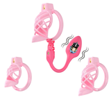 High Heel Cage with Electric Anal Plug Chastity Device