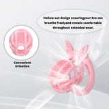 Honeycomb Invisible Chastity Cage with 4 Silicone Rings size and shape | 3d-chastity
