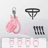 Honeycomb Invisible Chastity Cage with 4 Silicone Rings front | 3d-chastity