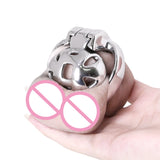 HT-V4 Stainless Steel Super Small Chastity Cage side | 3d-chastity