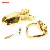 Gold HTV3 Chastity Cage front | 3d-chastity