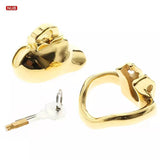 Gold HTV3 Chastity Cage lock and ring | 3d-chastity